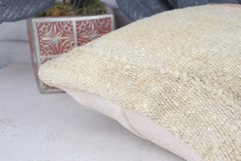 Garden Cushion, 12x12 White Pillow Cover, Pillow, Pattern Throw Pillow, Ethnical Kilim Rug Pillow, Throw Kilim Pillow, Kilim Pillow Cover - 7
