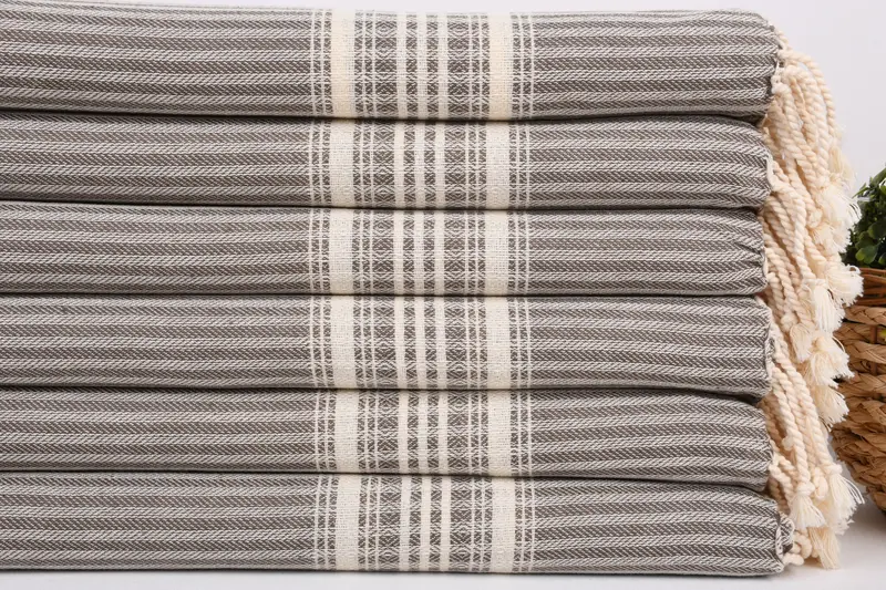 Custom Gifts, 40x18 Cotton Striped Towel, Gifts For Him, Home Decor Gifts, Personalized Gift, Turkish Tea Towel, Wedding Favors, Gym Towel - 2