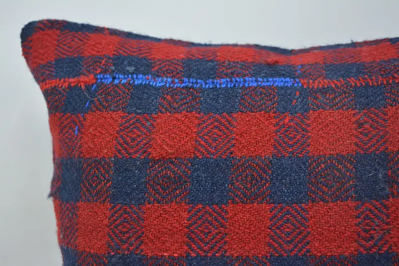 Yastık, antika yastık, sandalye yastığı, vintage Kilim atma yastığı, Kilim yastığı, perişan şık yastık kılıfı, 20x20 kırmızı yastık örtüsü - 2