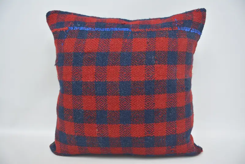 Yastık, antika yastık, sandalye yastığı, vintage Kilim atma yastığı, Kilim yastığı, perişan şık yastık kılıfı, 20x20 kırmızı yastık örtüsü - 1