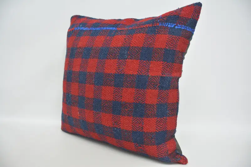 Yastık, antika yastık, sandalye yastığı, vintage Kilim atma yastığı, Kilim yastığı, perişan şık yastık kılıfı, 20x20 kırmızı yastık örtüsü - 4