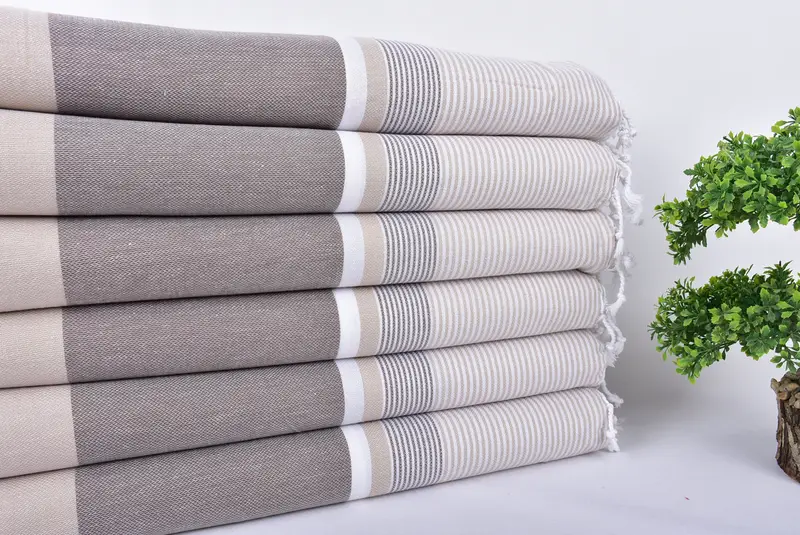 Grandma Gift, 68x40 Cotton Striped Towel, Sand-resistant Turkish towel for travel, Bridal Shower Favors, Large Turkish Towel, Custom Beach Towel - 2