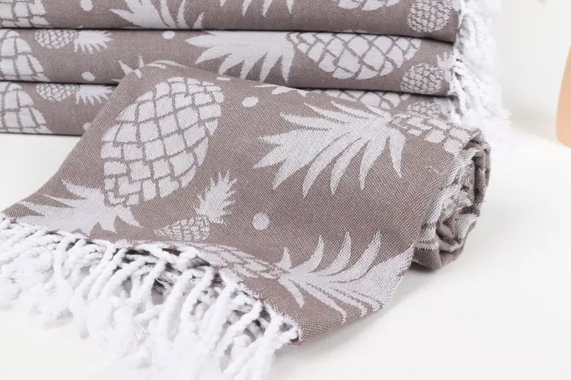 Organic Cotton Towel, Personalized Turkish Towel, Gym Towel, House Warming Gift, 70x36 Cotton Pineapple Design Towel, Summer Gift, Lightweight towel - 5
