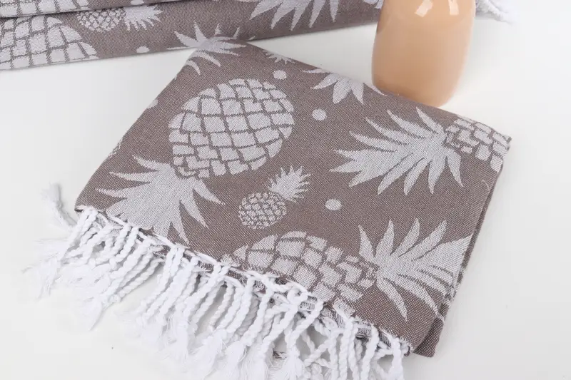 Organic Cotton Towel, Personalized Turkish Towel, Gym Towel, House Warming Gift, 70x36 Cotton Pineapple Design Towel, Summer Gift, Lightweight towel - 6