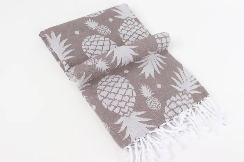 Organic Cotton Towel, Personalized Turkish Towel, Gym Towel, House Warming Gift, 70x36 Cotton Pineapple Design Towel, Summer Gift, Lightweight towel - 7