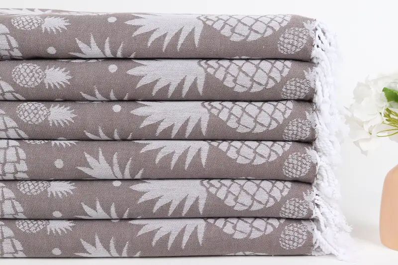 Organic Cotton Towel, Personalized Turkish Towel, Gym Towel, House Warming Gift, 70x36 Cotton Pineapple Design Towel, Summer Gift, Lightweight towel - 4