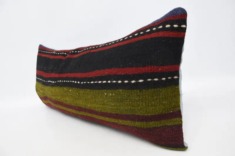 Pillow, 16x36 Green Cushion Case, Ikat Cushion, Kilim Pillow, Armchair Pillow Case, Vintage Kilim Throw Pillow, Gift Pillow, Ethnic Throw Pillow - 4