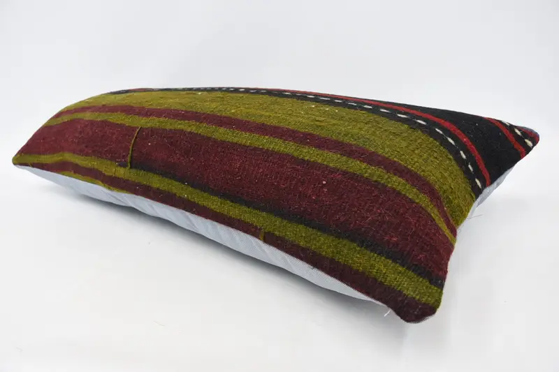 Pillow, 16x36 Green Cushion Case, Ikat Cushion, Kilim Pillow, Armchair Pillow Case, Vintage Kilim Throw Pillow, Gift Pillow, Ethnic Throw Pillow - 5