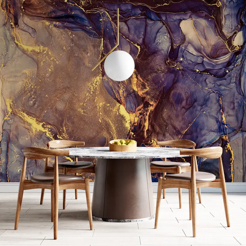 Purple And Gold Marble, 3d Wall Paper, Abstract Wall Paper, Modern Wall Paper, Custom Wall Paper, Marble Wallpaper, - 5
