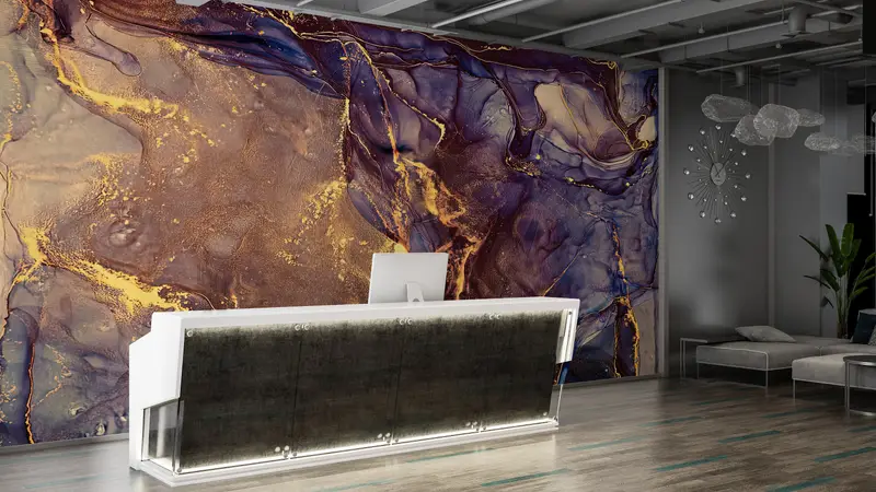 Purple And Gold Marble, 3d Wall Paper, Abstract Wall Paper, Modern Wall Paper, Custom Wall Paper, Marble Wallpaper, - 3