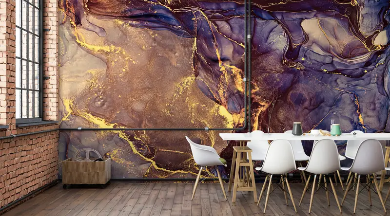 Purple And Gold Marble, 3d Wall Paper, Abstract Wall Paper, Modern Wall Paper, Custom Wall Paper, Marble Wallpaper, - 2