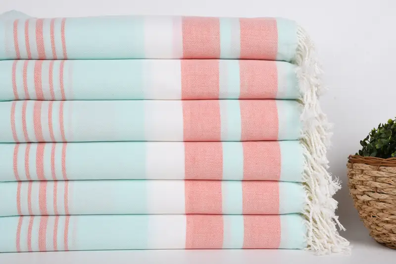 Soft towel, Summer Towel, Turkish bath towel, Soft and absorbent Turkish towel, Valentines Day Gift Idea, Travel towel, 70x40 Cotton Striped Towel - 2