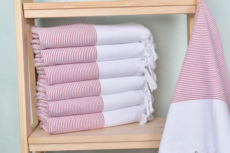 Spa Towel, Luxury towel, Bachelorette Party Gifts For Bride, Handmade Gift, Bachelorette Party Favor, Housewarming Gift, 70x40 Cotton Striped Towel - 1