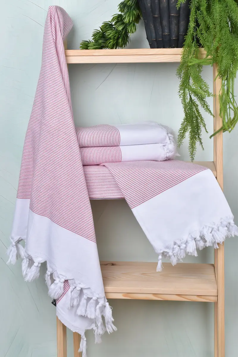 Spa Towel, Luxury towel, Bachelorette Party Gifts For Bride, Handmade Gift, Bachelorette Party Favor, Housewarming Gift, 70x40 Cotton Striped Towel - 6