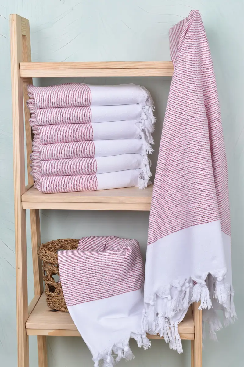 Spa Towel, Luxury towel, Bachelorette Party Gifts For Bride, Handmade Gift, Bachelorette Party Favor, Housewarming Gift, 70x40 Cotton Striped Towel - 3