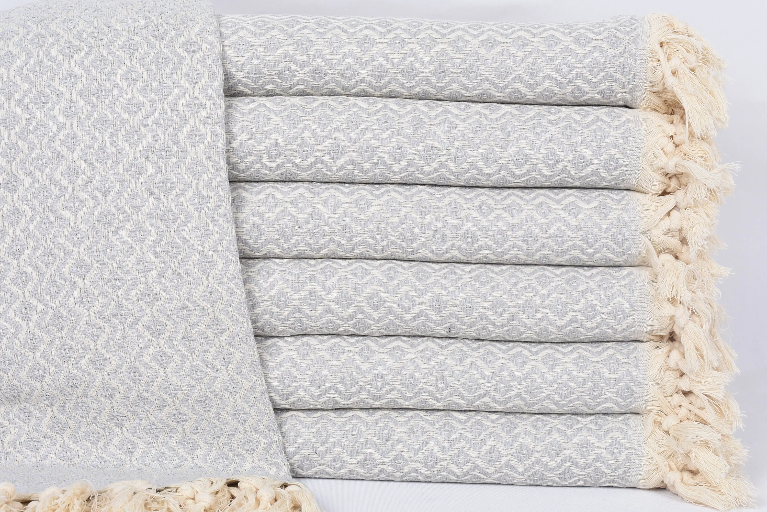 Wedding Favors, 70x40 Light Gray Diamond Towel, Custom Beach Towel - 1
