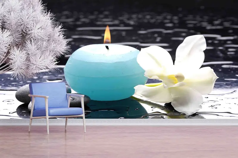 Zarif Zen Orkide Baskılı Duvar Kağıdı: Spa'dan Esinlenen Huzur