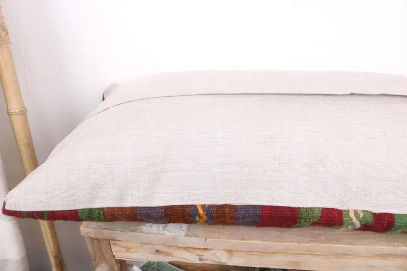 Antique Pillows, Kilim Cushion Sham, 16x36 Red Pillow Sham, Cushion Case, Home Decor Pillow, Designer Throw Cushion Cover, Authentic Pillow - 7