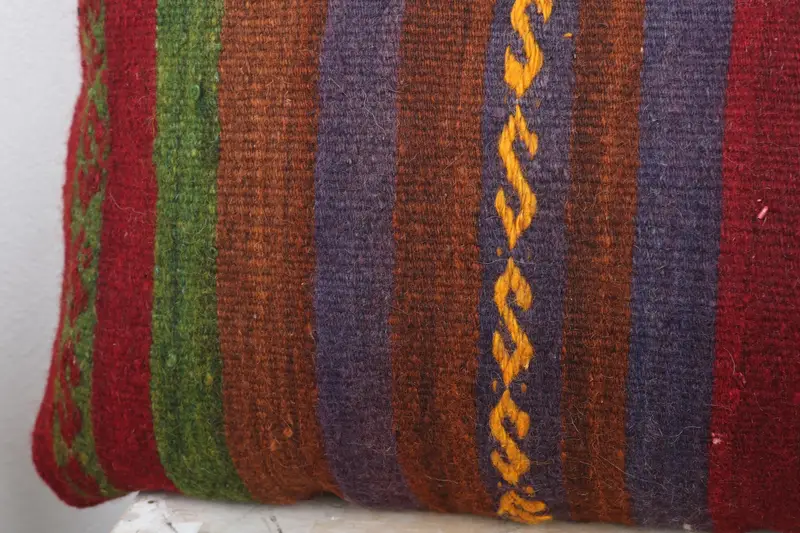 Antique Pillows, Kilim Cushion Sham, 16x36 Red Pillow Sham, Cushion Case, Home Decor Pillow, Designer Throw Cushion Cover, Authentic Pillow - 3