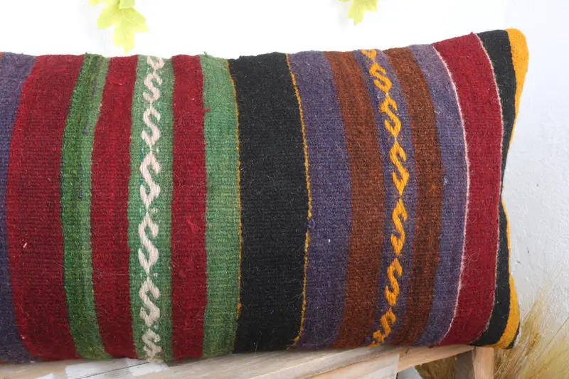 Antique Pillows, Kilim Cushion Sham, 16x36 Red Pillow Sham, Cushion Case, Home Decor Pillow, Designer Throw Cushion Cover, Authentic Pillow - 5