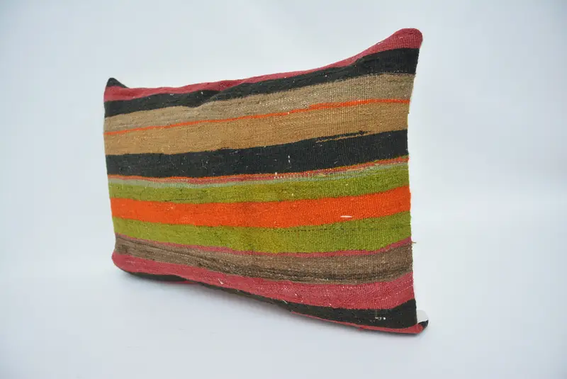 16x24 Red Cushion Case, Kilim Rug Pillow Cover, Pillow for Couch, Interior Designer Pillow, Floor Pillow, Pillow Sham, Ethnical Kilim Rug Pillow - 4