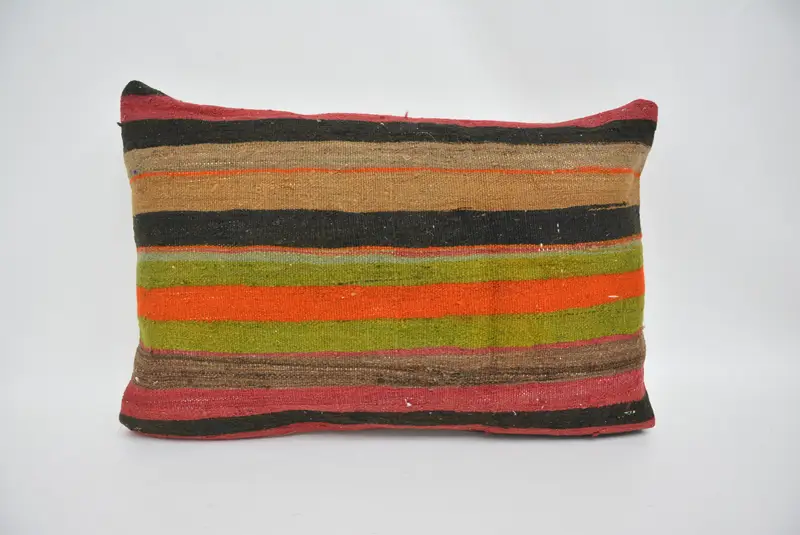 16x24 Red Cushion Case, Kilim Rug Pillow Cover, Pillow for Couch, Interior Designer Pillow, Floor Pillow, Pillow Sham, Ethnical Kilim Rug Pillow - 1
