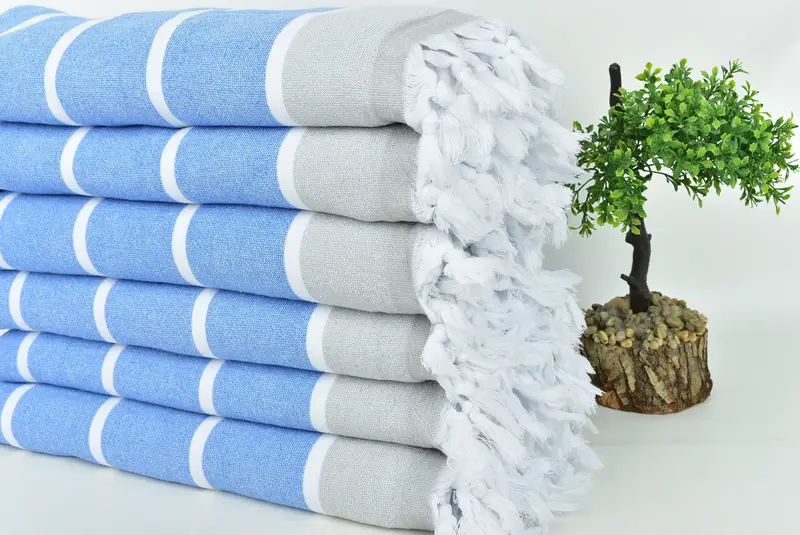House Warming Gift, Bridesmaid Gifts, Scarf Towel, 68x40 Cotton Striped Terry Towel, Personalized Turkish Towel, Family Gift Basket, Quick-dry towel - 3