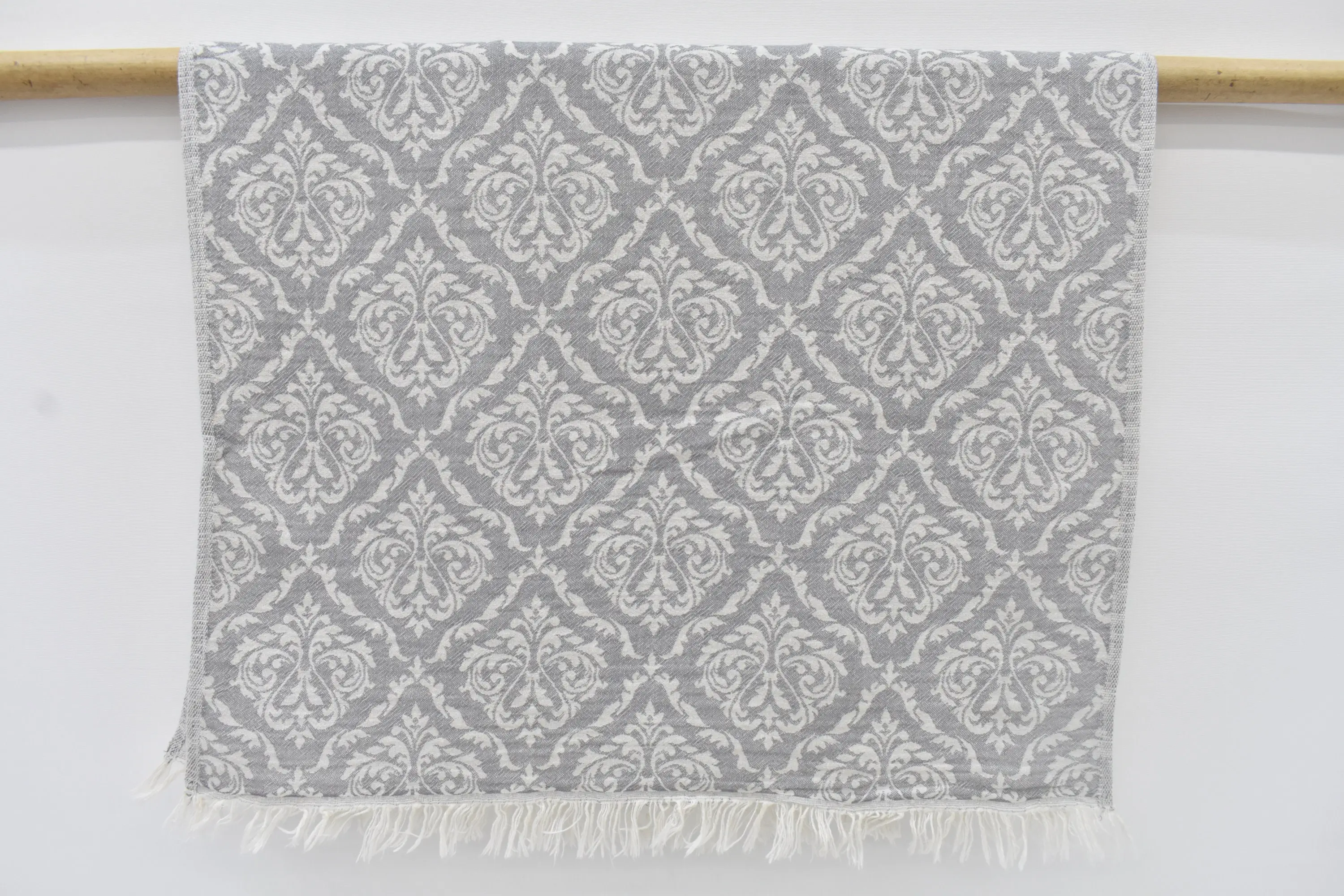 Monogram Hand Towel Turkish Cotton Dark Gray, 40x24 Inches - 1