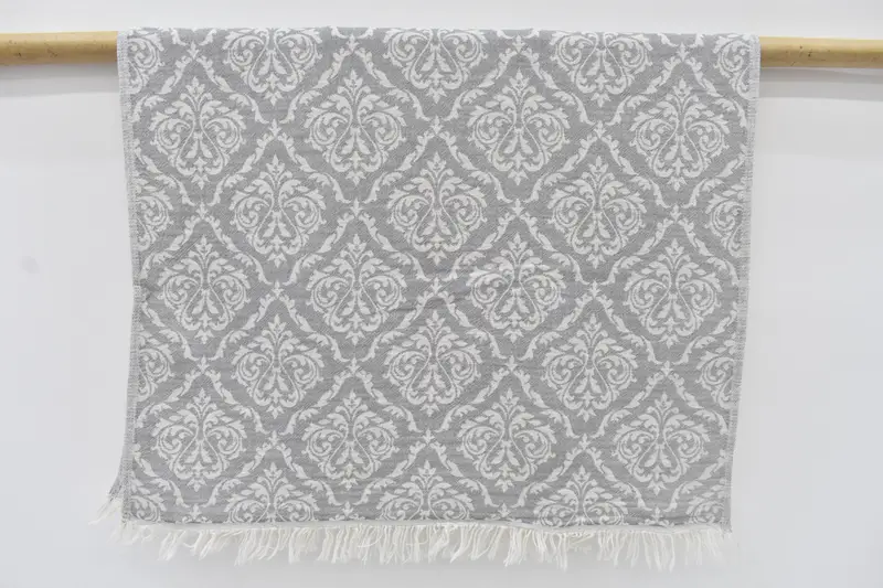 Monogram Hand Towel Turkish Cotton Dark Gray, 40x24 Inches