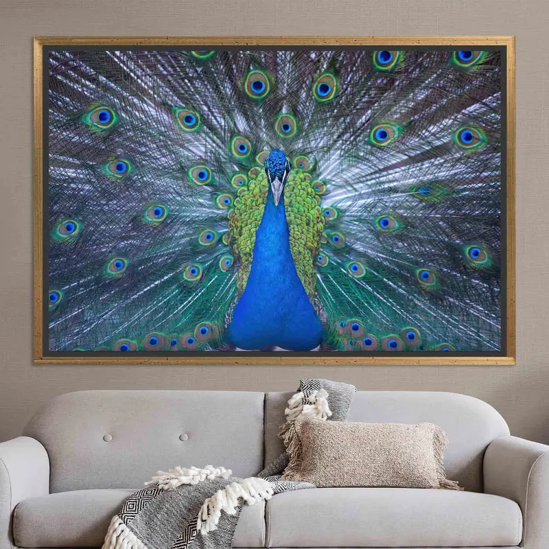 Impresión en lienzo azul pavo real de lujo moderno - Decoración elegante para el hogar