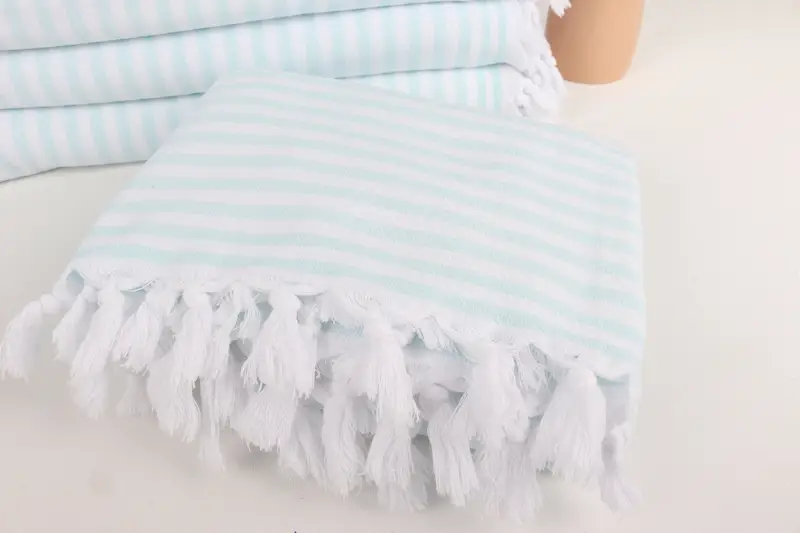 Personalized Gift, Beach Towel Bulk, Beach towel, Christmas Favors, 70x36 Linen Terry Striped Towel, Handmade Turkish Towel, Spa Towel, Travel Towel - 5