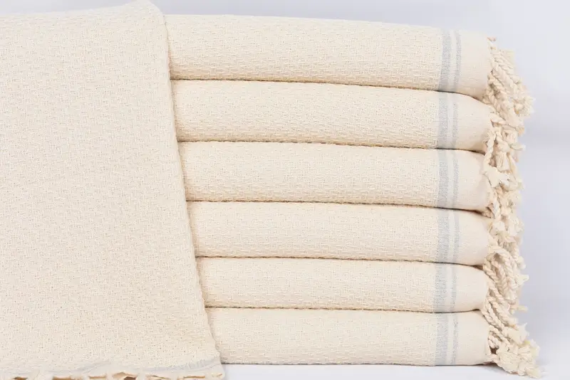 Personalized Monogram Kitchen Towel Gray Striped, 38x18 Inches