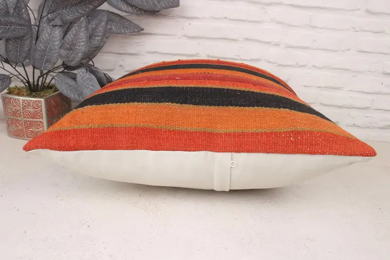 20x20 Red Pillow, Pillow for Couch, Vintage Kilim Throw Pillow, Kilim Cushion Sham, Cushion Cover, Handwoven Cushion Case - 5