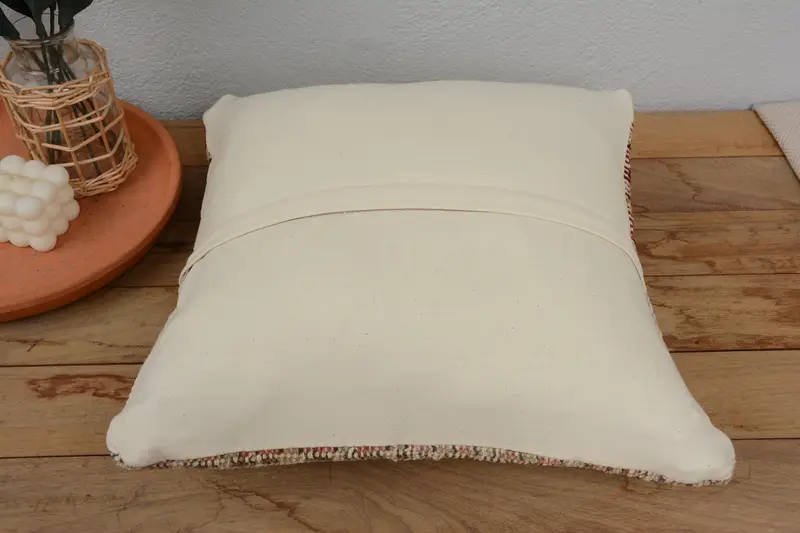 Cushion Cover, Bed Pillow Sham, Pattern Throw Pillow Case, Kilim Pillow, 16x16 Red Pillow, Interior Designer Pillow, Pillow for Sofa - 6