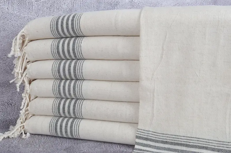 Bridesmaid Gifts, Welcome Wedding Gift, Towel With Name, Personalized Gifts, Organic Towel, 36x18 Linen Striped Towel, Personalized Dish Towel - 1