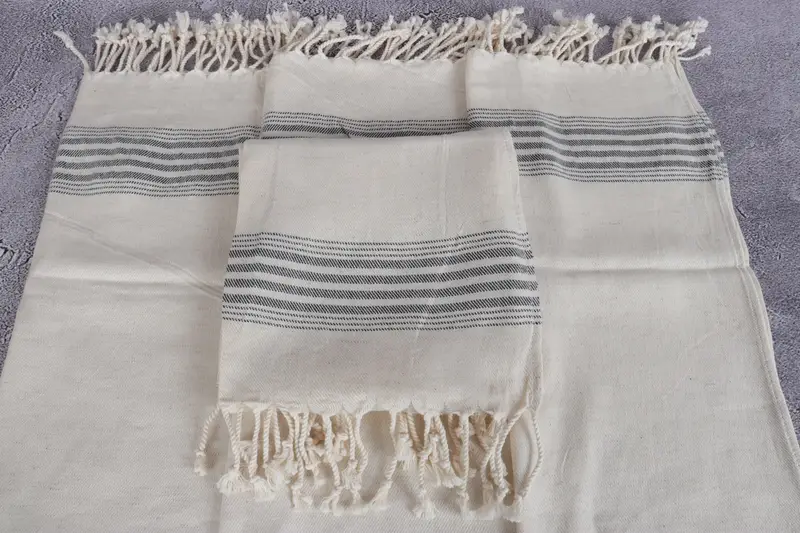 Bridesmaid Gifts, Welcome Wedding Gift, Towel With Name, Personalized Gifts, Organic Towel, 36x18 Linen Striped Towel, Personalized Dish Towel - 4