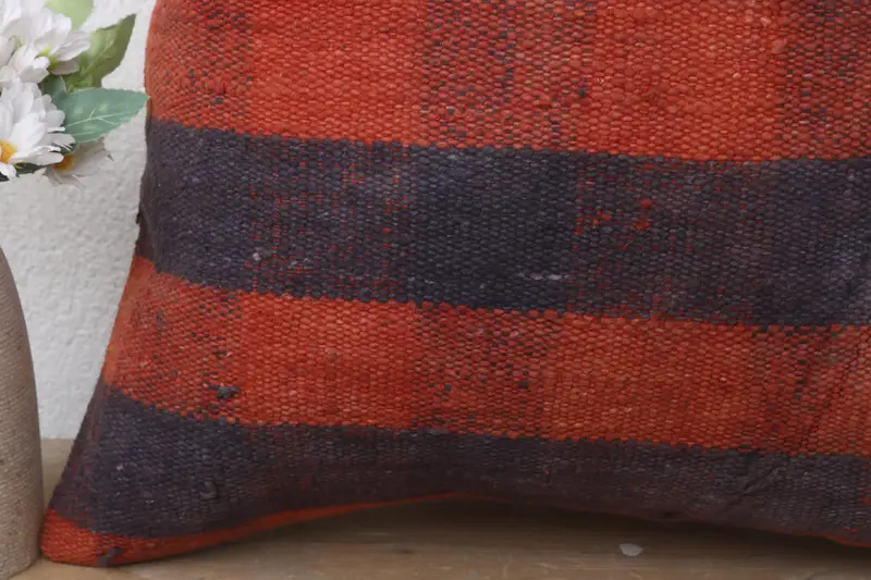 Ethnical Kilim Rug Pillow, Kilim Cushion Sham, Vintage Throw Pillow Sham, 16x16 Blue Cushion, Cushion Case, Vintage Kilim Throw Pillow - 3