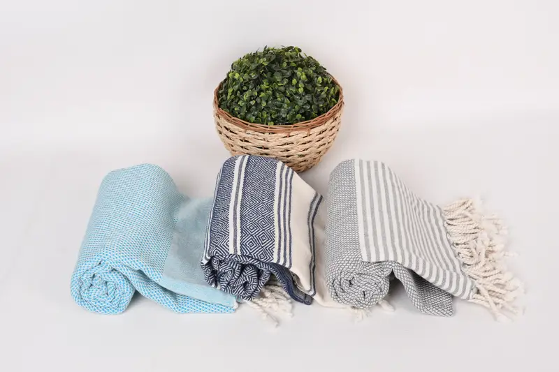 70x40 Cotton Set of 8 Towel, Gifts For Him, Lightweight towel, Embroidery Towels, Embroidered Towel, Luxury Turkish beach towel for summer vacation - 7