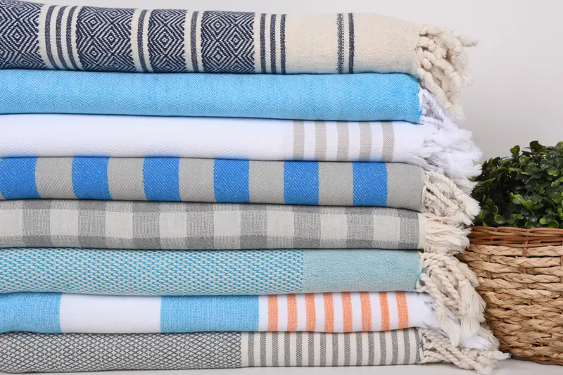 70x40 Cotton Set of 8 Towel, Gifts For Him, Lightweight towel, Embroidery Towels, Embroidered Towel, Luxury Turkish beach towel for summer vacation - 2