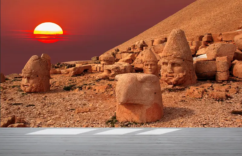 Wall Paper Peel and Stick, Mount Nemrut Mural, , Custom Wall Paper, 3d Wall Paper, UNESCO World Heritage Wall Poster, - 8