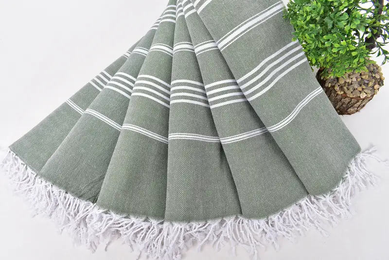 Large Turkish Towel, 70x40 Cotton Striped Towel, Welcome Wedding Gift, Monogrammed Beach Towel, Monogram Beach Towel, Beach Theme Wedding Gift - 4