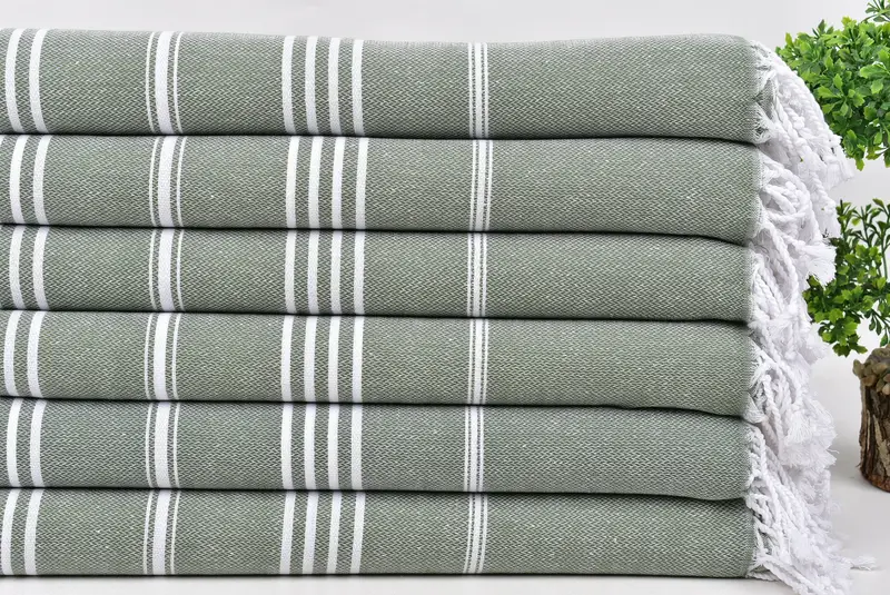 Large Turkish Towel, 70x40 Cotton Striped Towel, Welcome Wedding Gift, Monogrammed Beach Towel, Monogram Beach Towel, Beach Theme Wedding Gift - 3