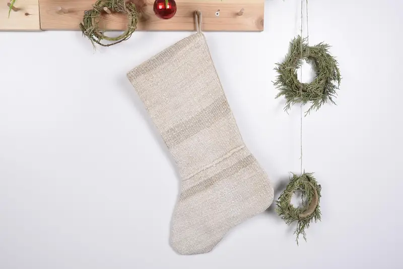 Patrón de adornos navideños, calcetín navideño estilo Kilim