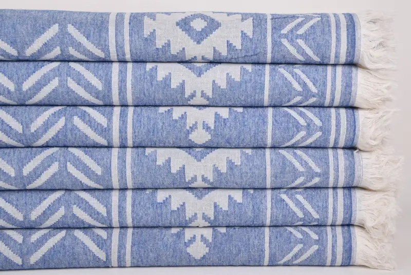 74x40 Cotton Geometric Towel, Absorbent Turkish towel, Beach Wedding Favor, Personalized Gift For Him, Organic Turkish towel, Bridal Shower Favors - 2