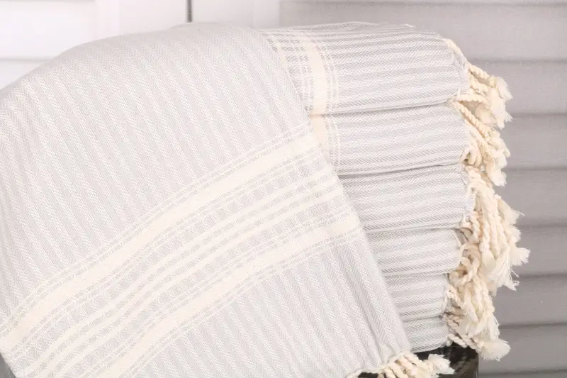 Personalized Wedding Gift Gray Cotton Bath Towel, 38x67 Inches