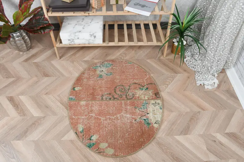 Alfombra de lunares rojos y verdes, decoración elegante de 2,5x2,9 pies