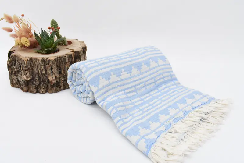 Beach Towel Gift, 70x40 Cotton Kilim Design Towel, Bachelor Towel, Holiday Towel, Best Friend Gift, Anniversary Gift For Her, Lightweight towel - 7