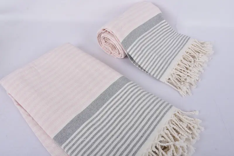 Unique Wedding Gift, Bridal Shower Favors, Personalized Bridesmaid Gift, Turkish towel, Gym Towel, Bridal Gifts, 68x40 Cotton Striped Terry Towel - 7