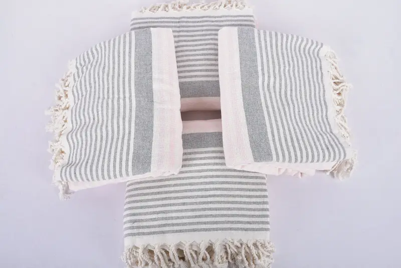 Unique Wedding Gift, Bridal Shower Favors, Personalized Bridesmaid Gift, Turkish towel, Gym Towel, Bridal Gifts, 68x40 Cotton Striped Terry Towel - 6