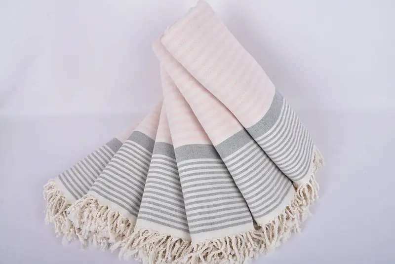 Unique Wedding Gift, Bridal Shower Favors, Personalized Bridesmaid Gift, Turkish towel, Gym Towel, Bridal Gifts, 68x40 Cotton Striped Terry Towel - 4